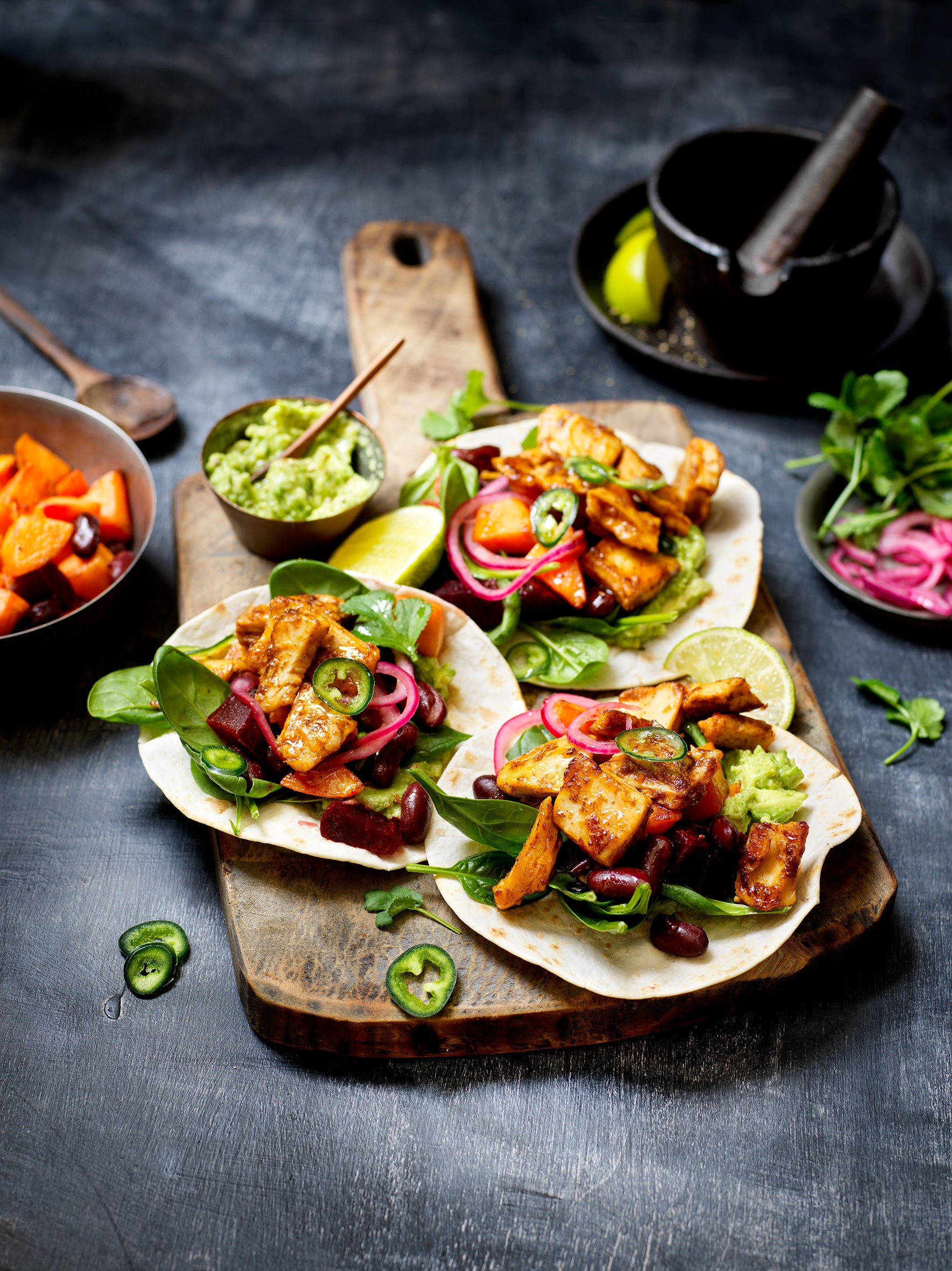 Succesvol studio Microcomputer Veganistische zoete aardappelbiet Tostadas I Garden Gourmet