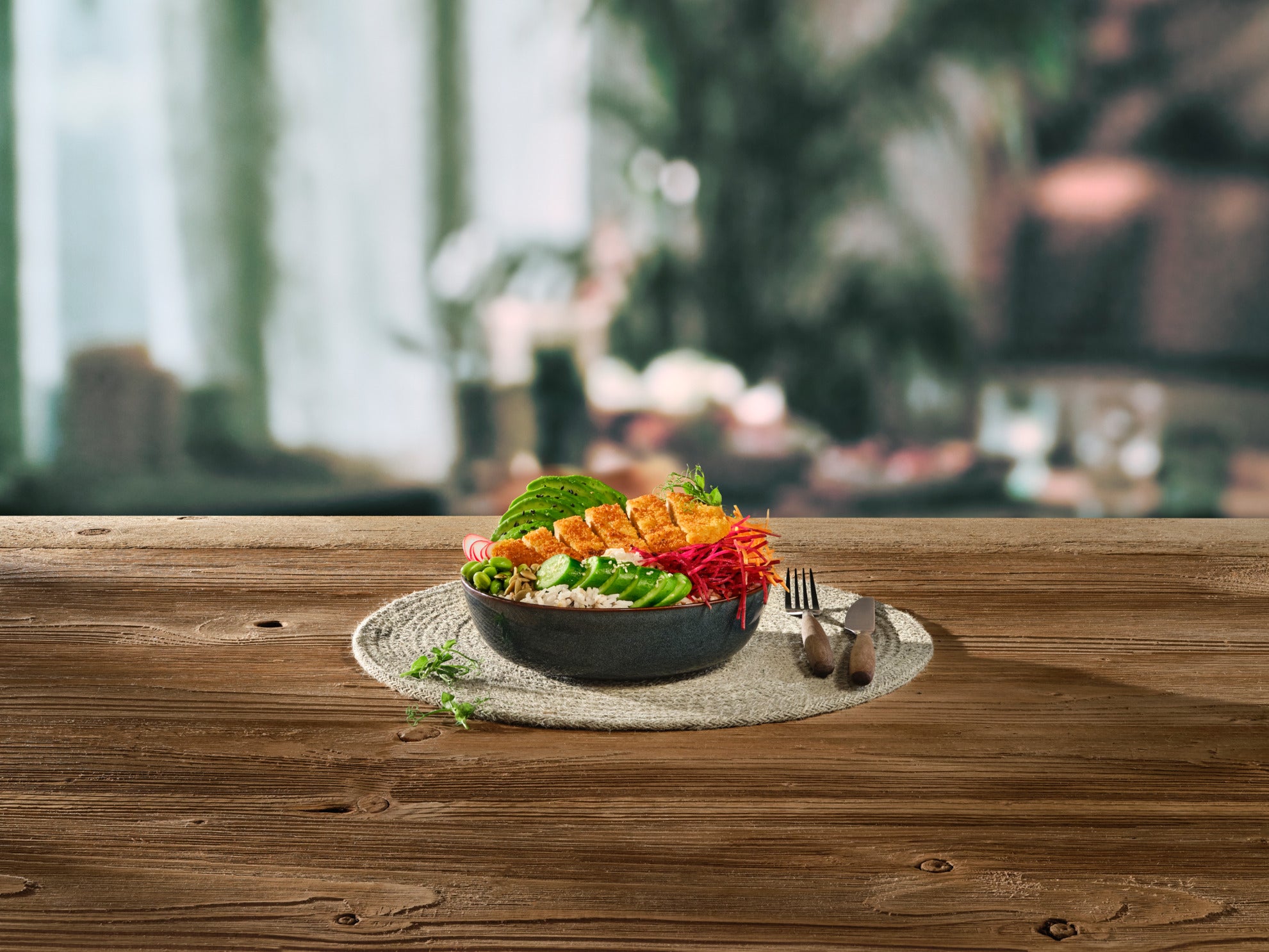 Poké Bowl with Vegan Schnitzel