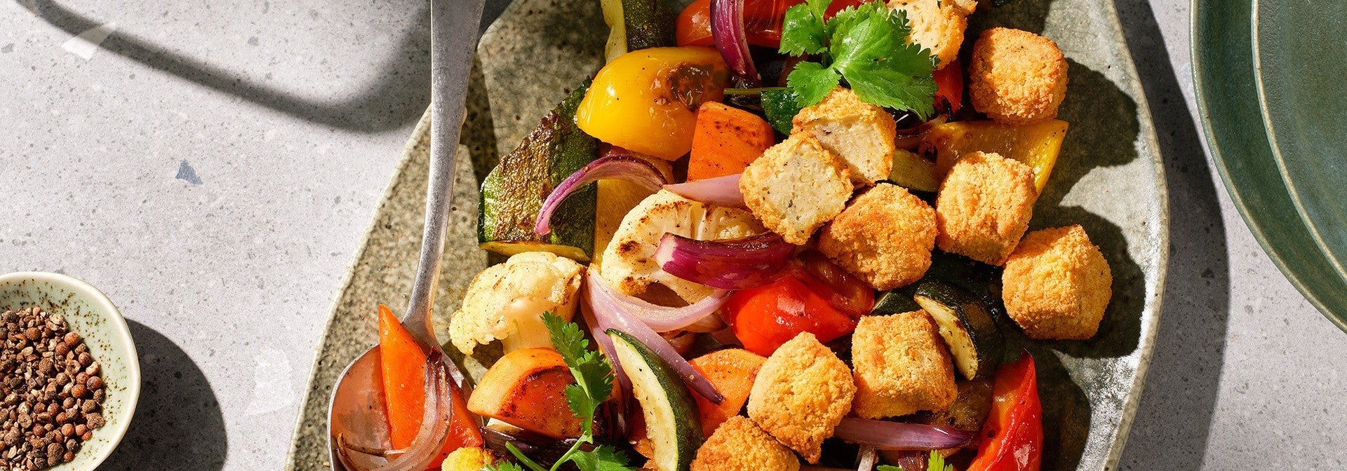 Gegrilde groente en Crunchy Tofu