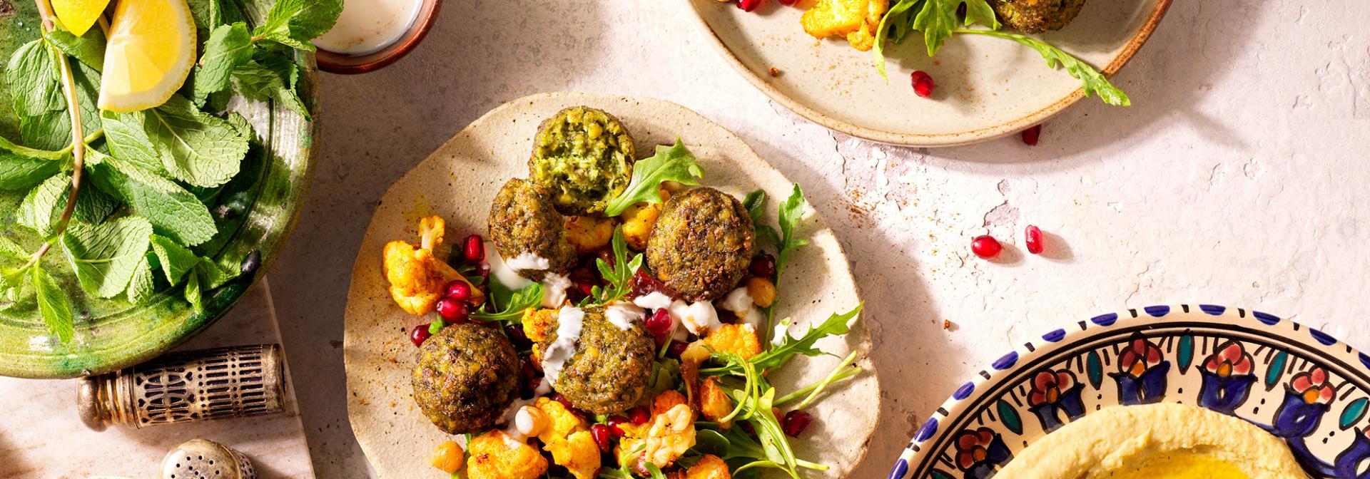 Arabische salade in wrap