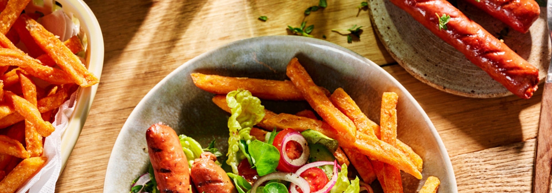 Merguez met Zoete Aardappel Frietjes