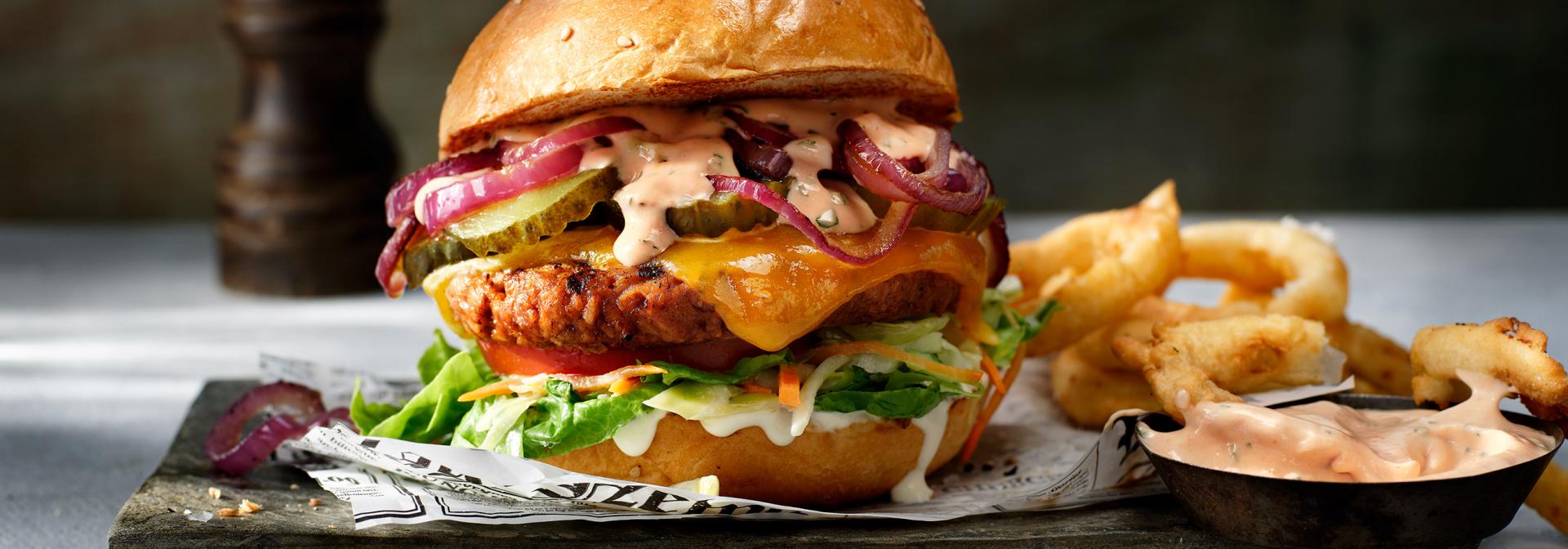 American Burger with the Sensational Flavored burger