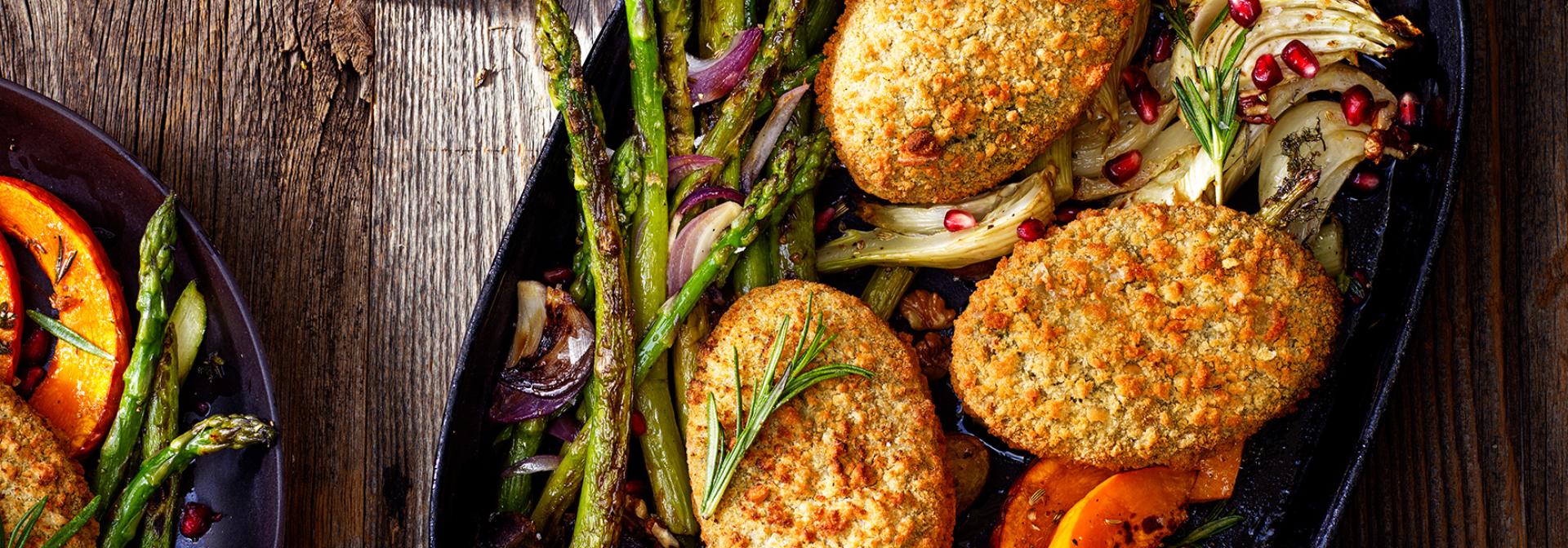 Garden Gourmet bakplaat met groenten en spinazie kaas rondo's