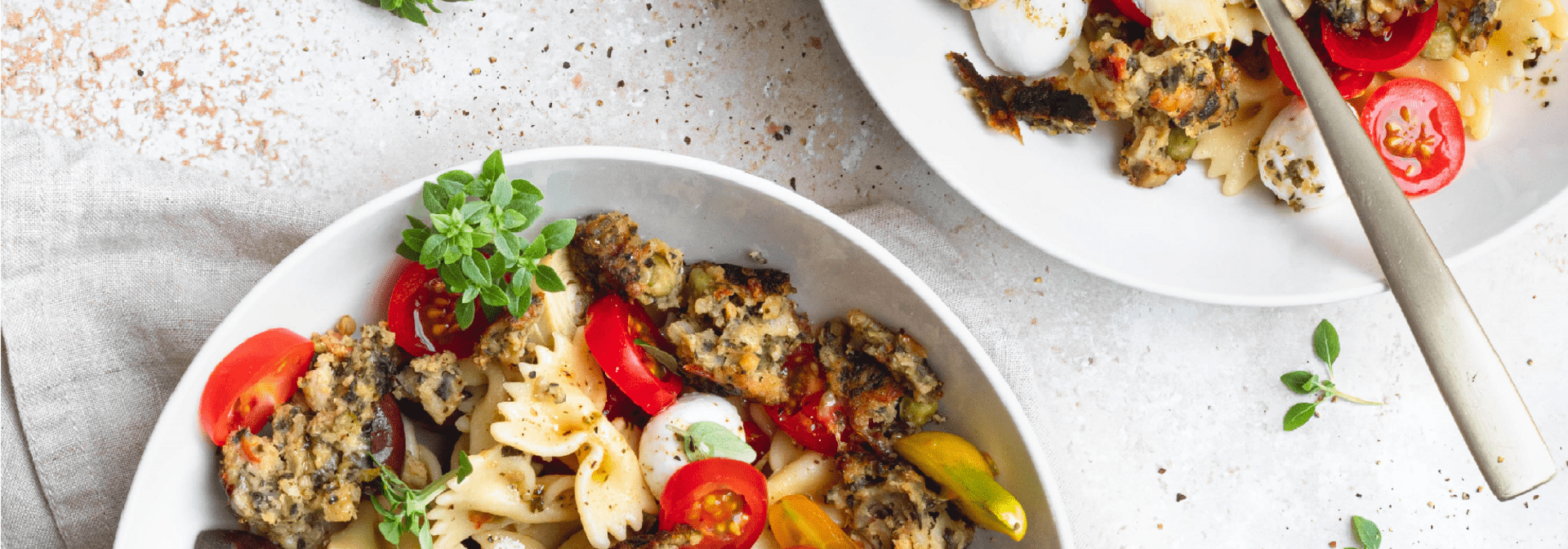 Salade de pâtes aux tomates cerises, Veggie Bakes en mozzarella