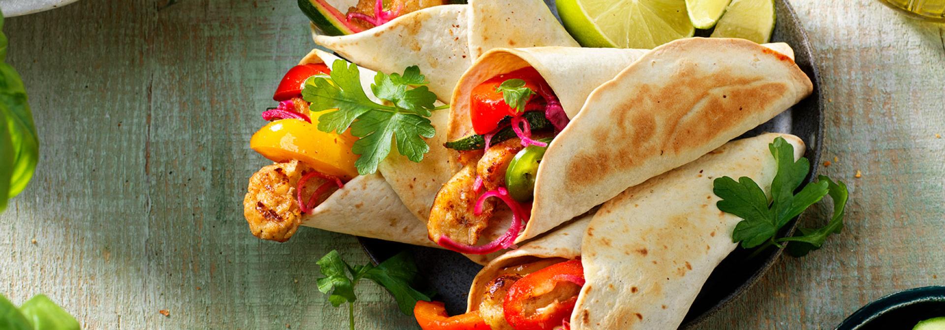 Minitaco's met gegrilde stukjes