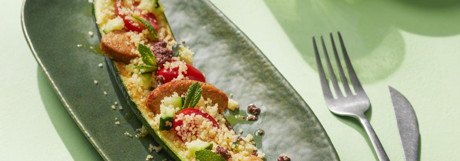 Vegan Slightly Roasted Pieces in Courgetteboten