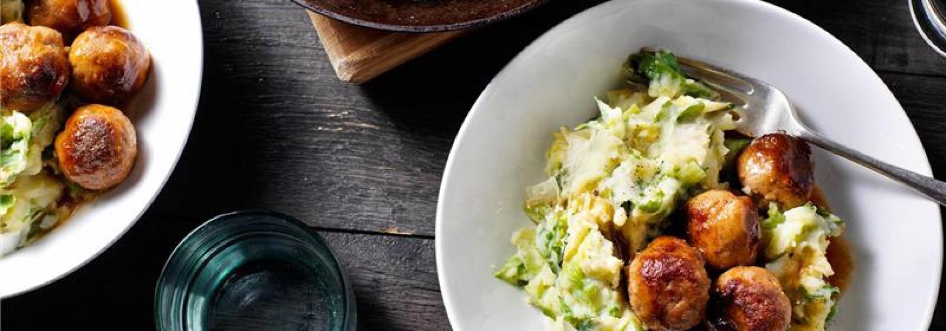 Andijviestamppot met vegan gehaktbal