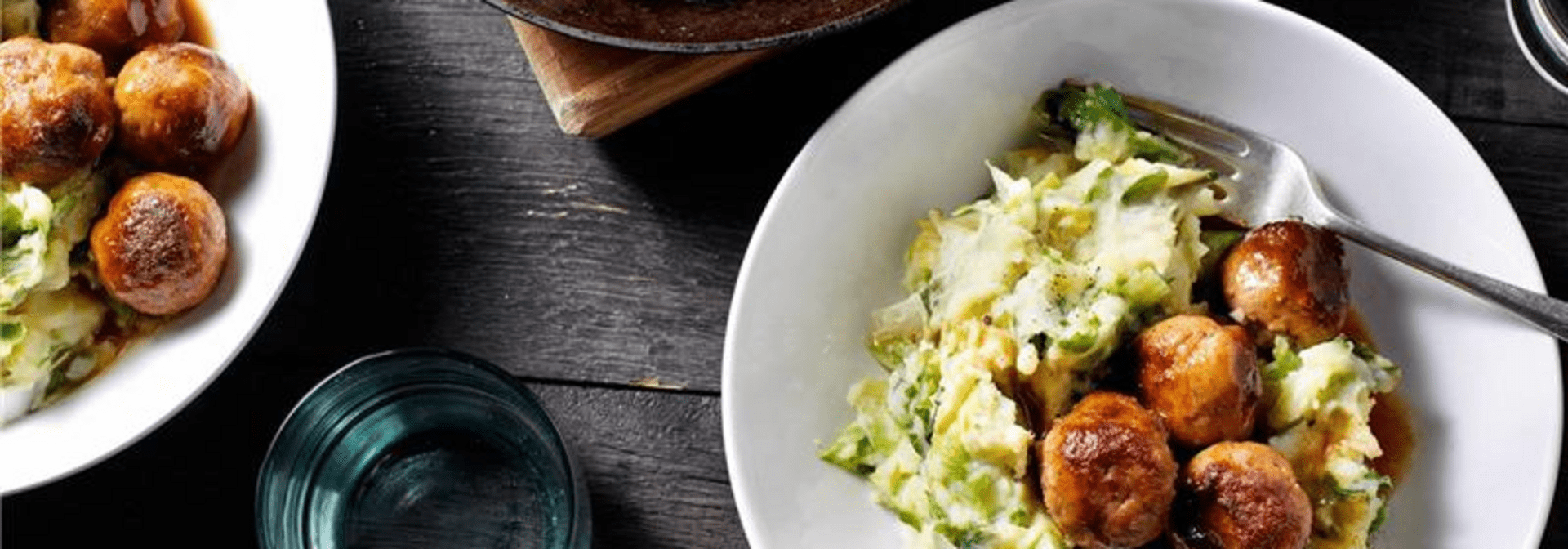 Andijviestamppot met vegan gehaktbal