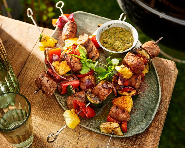 BBQ Worst Ananas Spiesjes