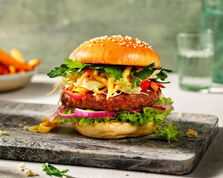 Mango Slaw Burger Mango Slaw Burger
