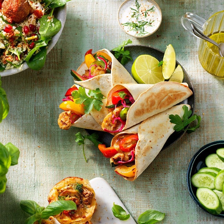 Minitaco's met gegrilde stukjes