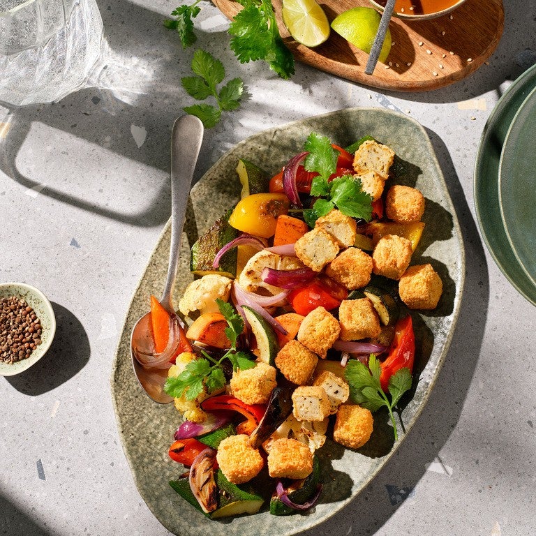 Gegrilde groente en Crunchy Tofu