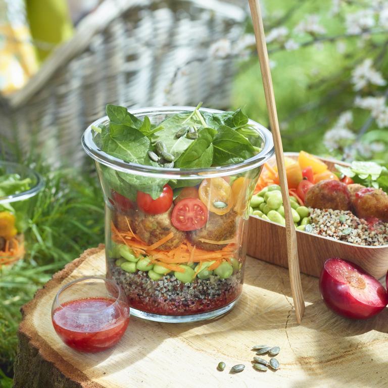 Saladepot met Falafel Picknick pot voor salade