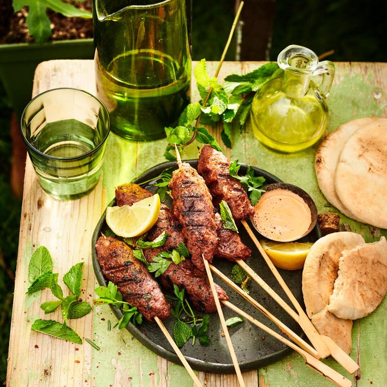Kofta Kebabs in Marokkaanse stijl Kofta-spiesjes