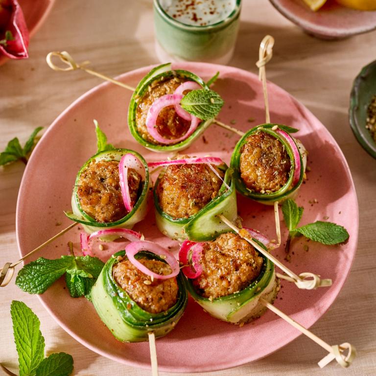 Falafel balls cucumber rolls Falafel balls cucumber rolls
